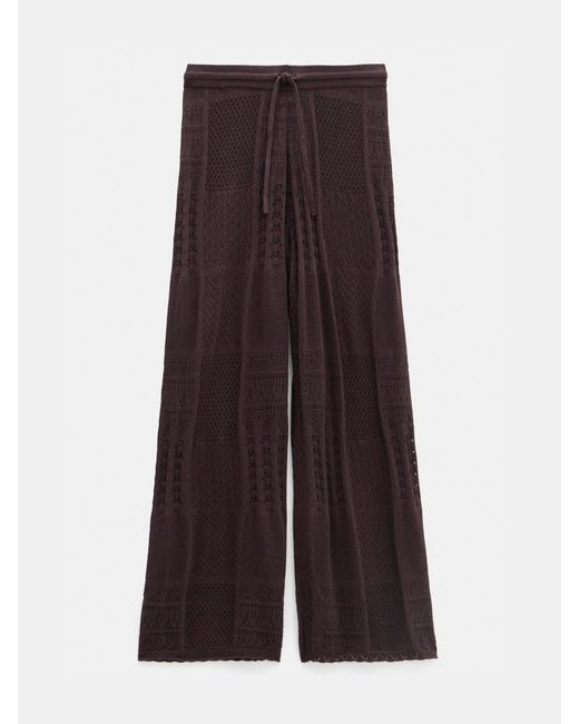 Hush White Patchwork Stitch Knitted Trousers