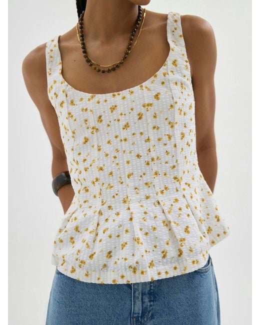 Hush White Sage Strappy Pleated Top