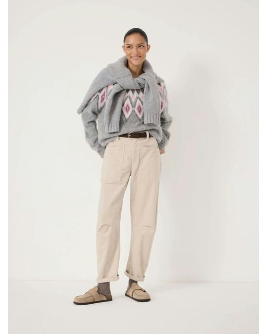 Hush Natural Corduroy Cordi Barrel Leg Trousers