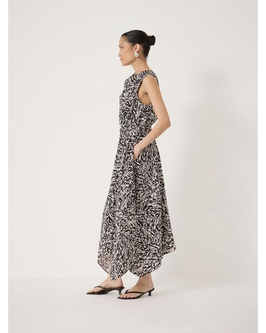 Hush White Estie Cowl Neck Hanky Hem Dress