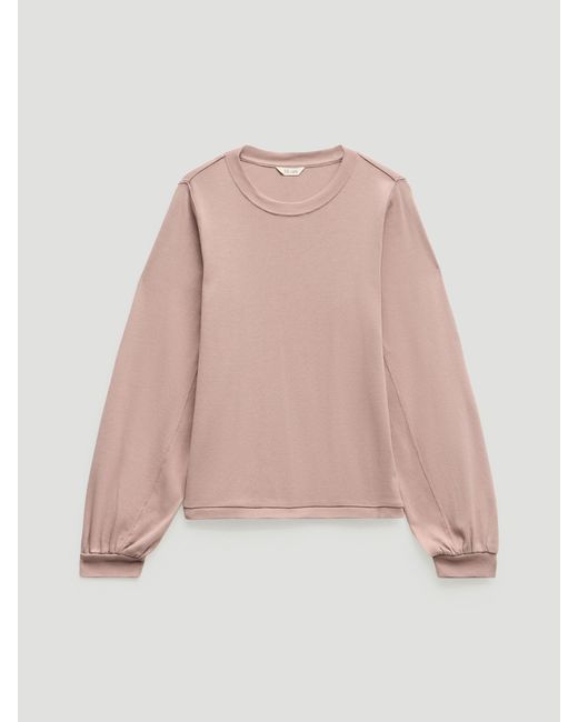 Hush Red Elodie Puff Detail Cuff Cotton Top