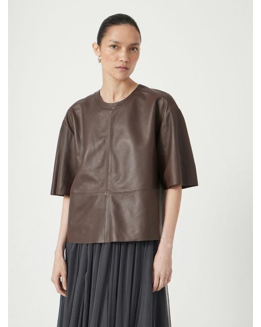 Hush Brown Soft Leather T-Shirt