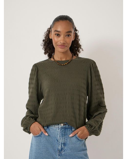 Hush Green Thalia Seersucker Jersey Top