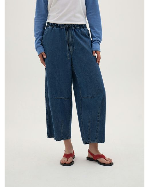 Hush Blue Juno Chambray Barrel Trousers