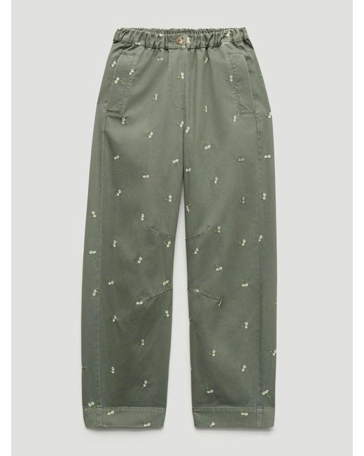 Hush Green Jack Barrell Leg Embroidered Trousers