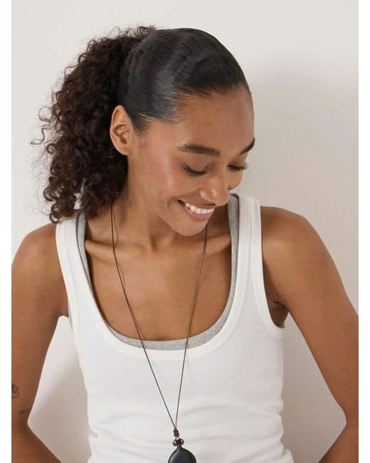 Hush White Scoop Neck Ribbed Vest