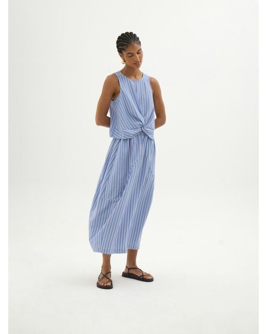 Hush Blue Maggie Stripe Twist Front Top