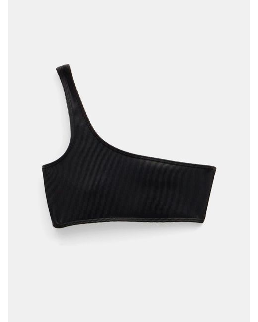 Hush Blue Olivia One Shoulder Rib Bikini Top