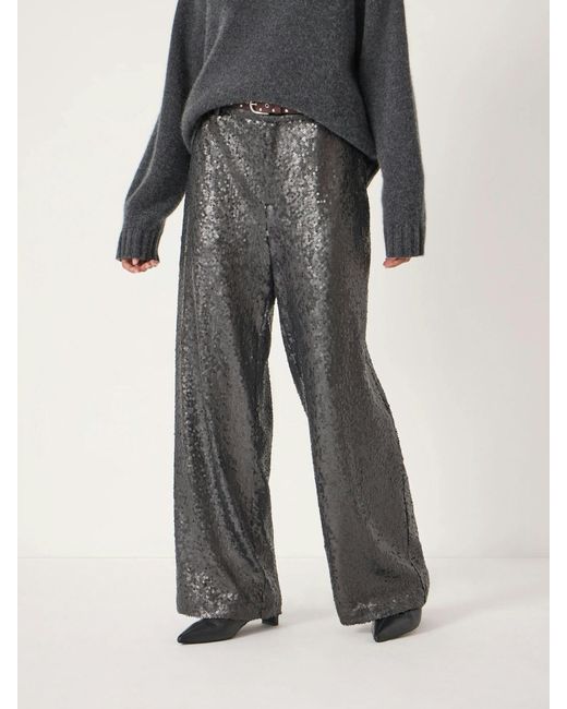 Hush White Holly Sequin Co-Ord Wide Leg Trousers