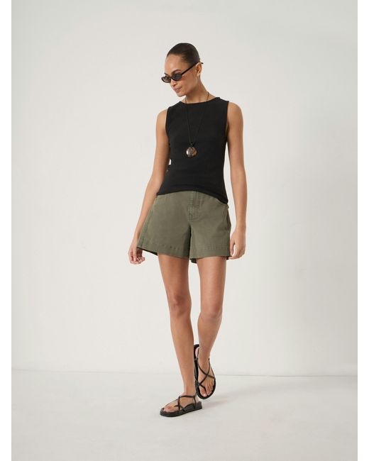 Hush Natural Bryce Cotton Mid-Rise Shorts
