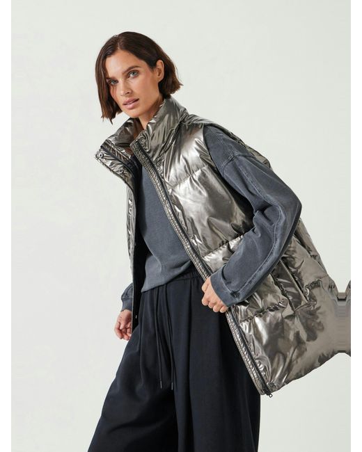 Hush Gray Alice Metallic Oversized Puffer Gilet