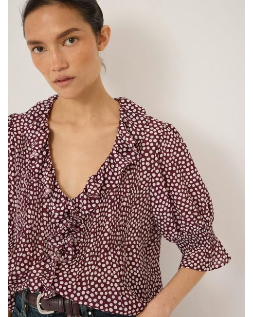 Hush Koa Ruffle Short Sleeve Textured Blouse