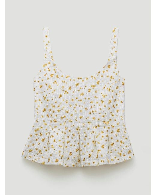 Hush White Sage Strappy Pleated Top