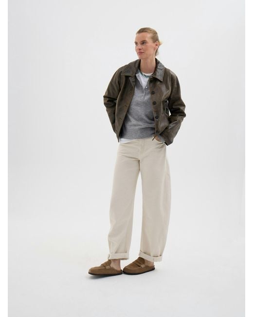 Hush Brown Ana Distressed Leather Jacket