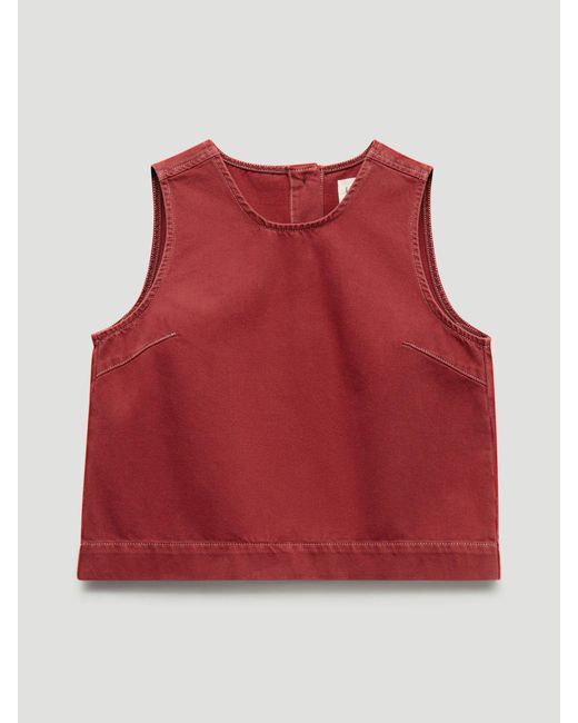 Hush Red Valerie Denim Shell Top