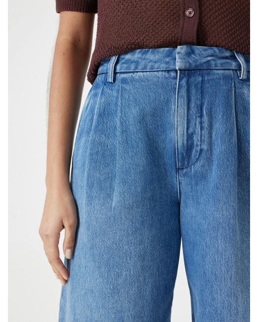 Hush Blue Lya Cropped Denim Bermuda Shorts