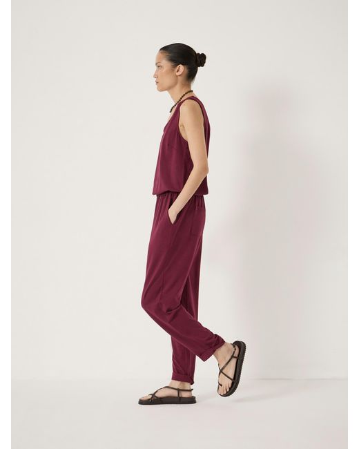 Hush Red Cropped Jersey Jumpsuit