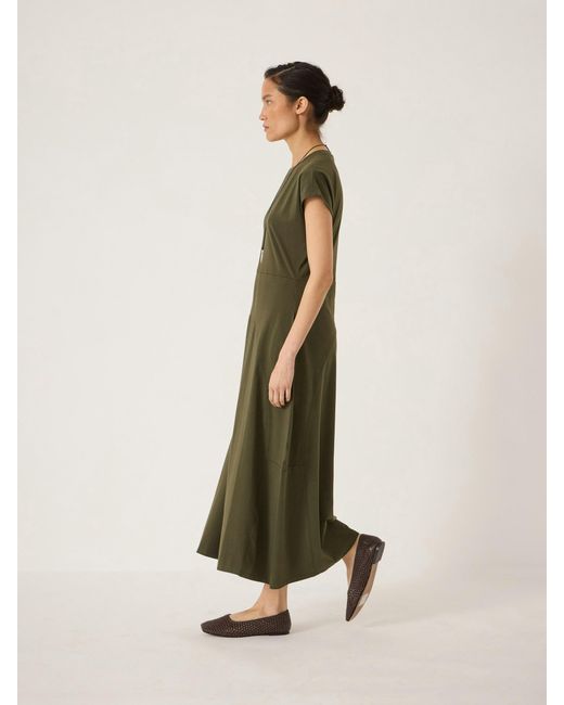 Hush Natural Cap Sleeve Barrel Jersey Midi Dress