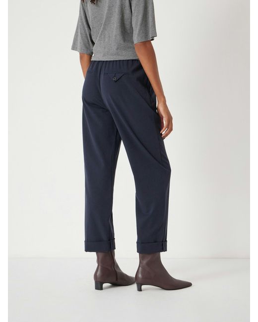 Hush Blue Slim Pull On Tailored Trousers