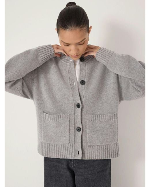Hush Gray Soph Crew Neck Merino Cardigan