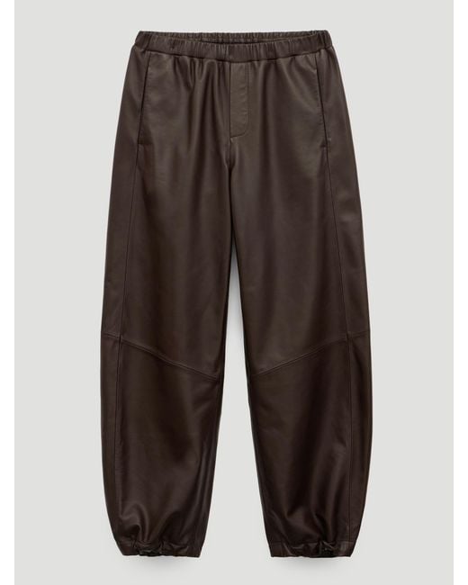 Hush Brown Zora Leather Hem Detail Trousers