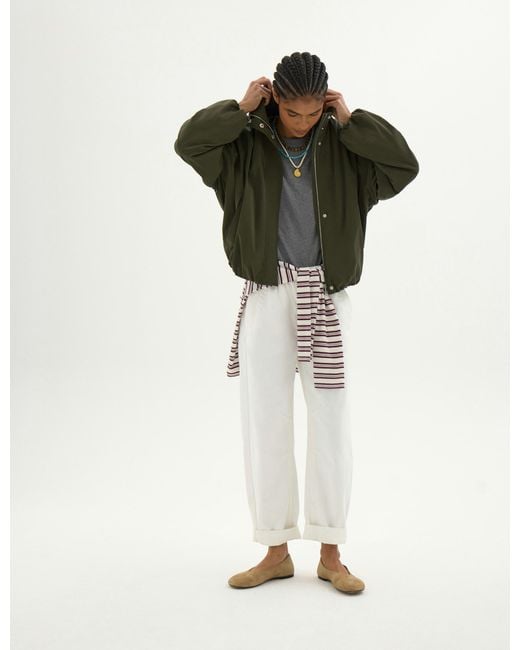 Hush Green Maple Cosy Lining Bubble Hem Jacket