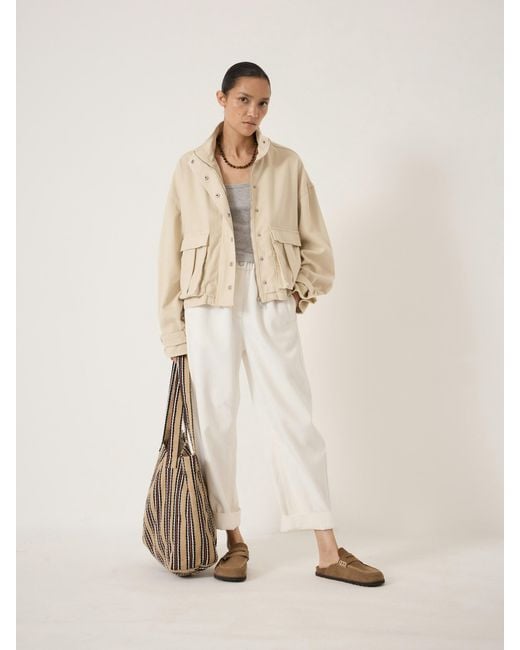 Hush Natural Melinda Supersoft Relaxed Funnel Neck Utility Jacket