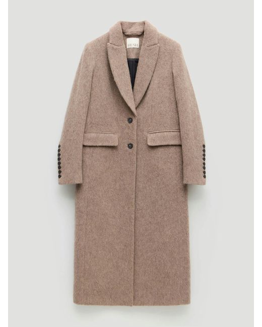 Hush Natural Meridah Oversized Italian Wool Coat