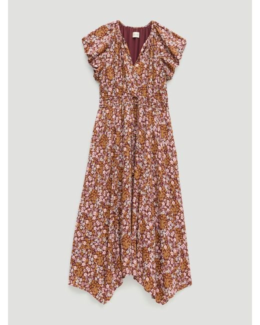 Hush Natural Zuri Short Bubble Sleeve Printed Dress
