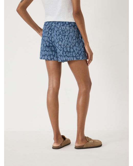 Hush Blue Betty Supersoft Leopard Denim Shorts
