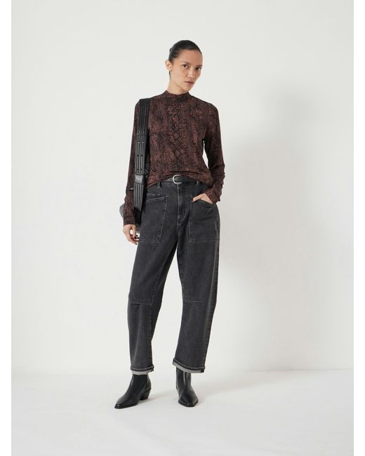 Hush Gray Printed Long Sleeve Top