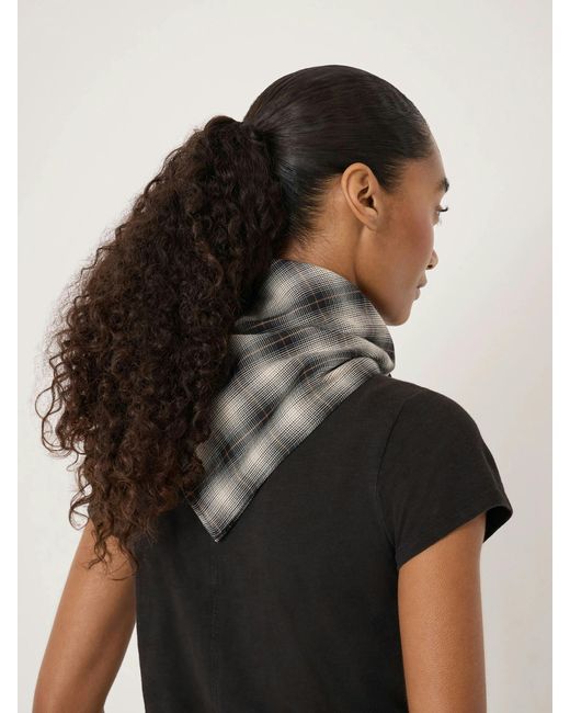 Hush Black Naya Check Triangle Scarf