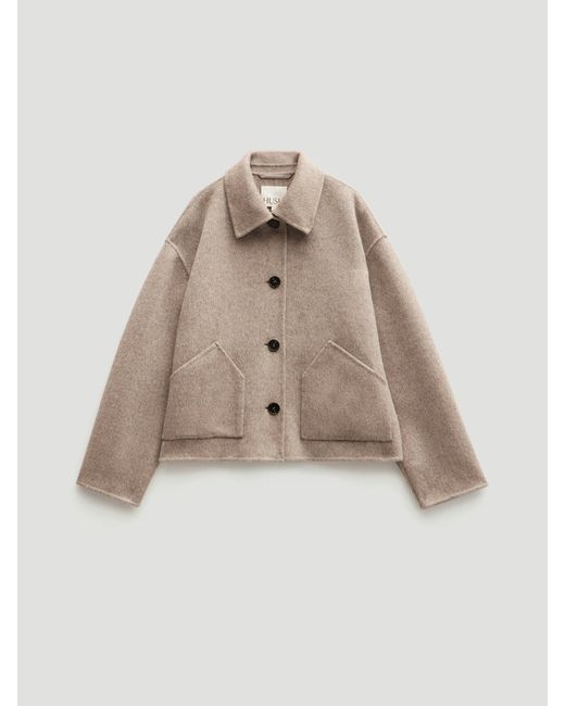 Hush Brown Pure Wool Double Faced Jacket