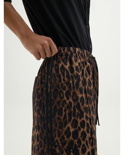 Hush Black Petunia Linen Blend Leopard Print Trousers