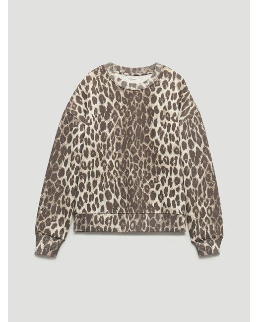 Hush Blue Astra Leopard Print Cotton Sweatshirt