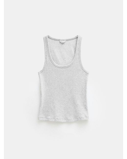 Hush Blue Scoop Neck Ribbed Vest