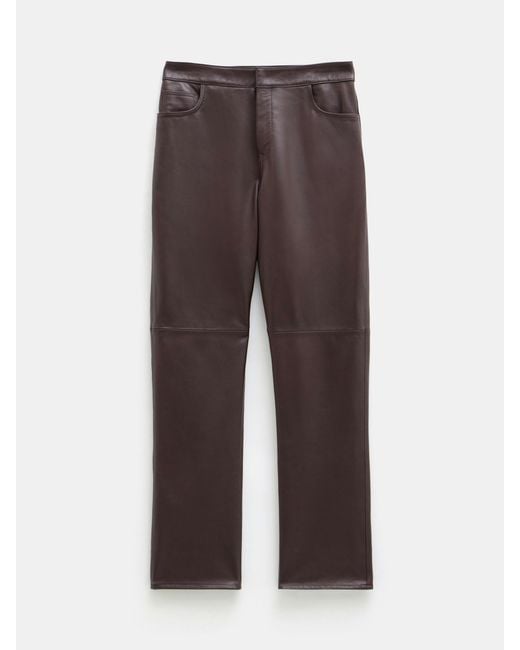 Hush Gray Colette Leather Straight Leg Trouser