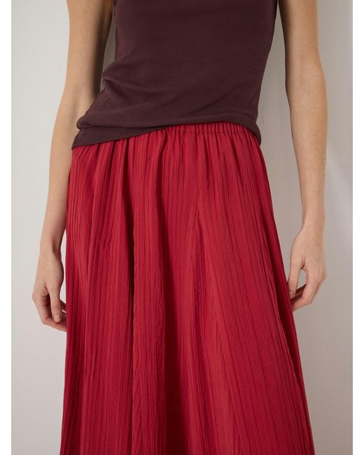 Hush Red Mavi Godet Crinkle Midi Skirt