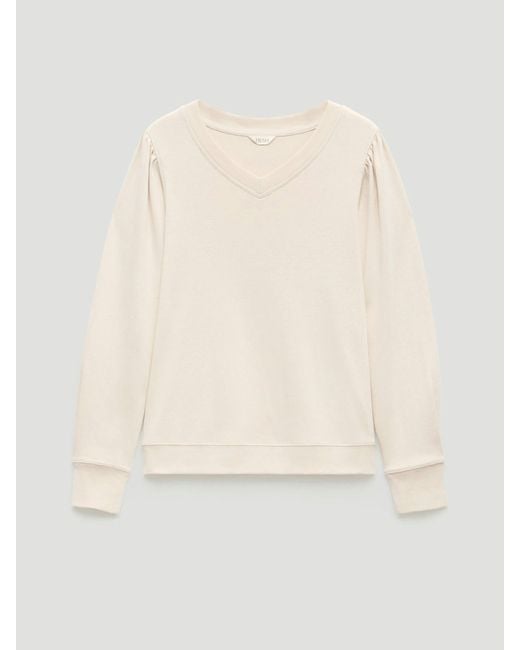 Hush Blue Emily V-Neck Puff Sleeve Top