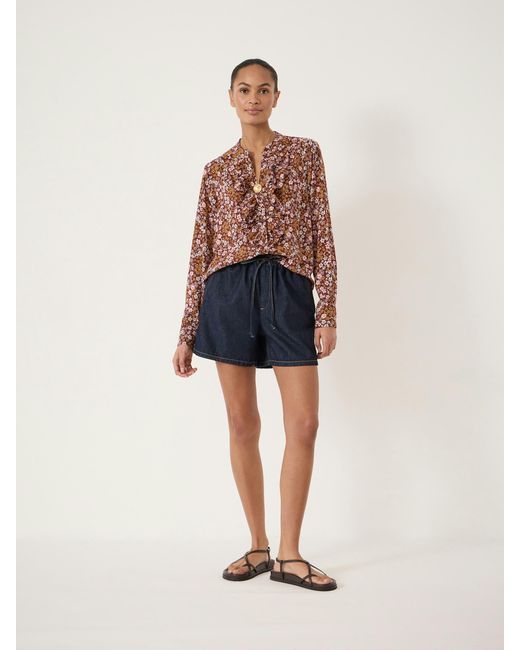 Hush Blue Elowen Long Sleeve Ruffle Shirt