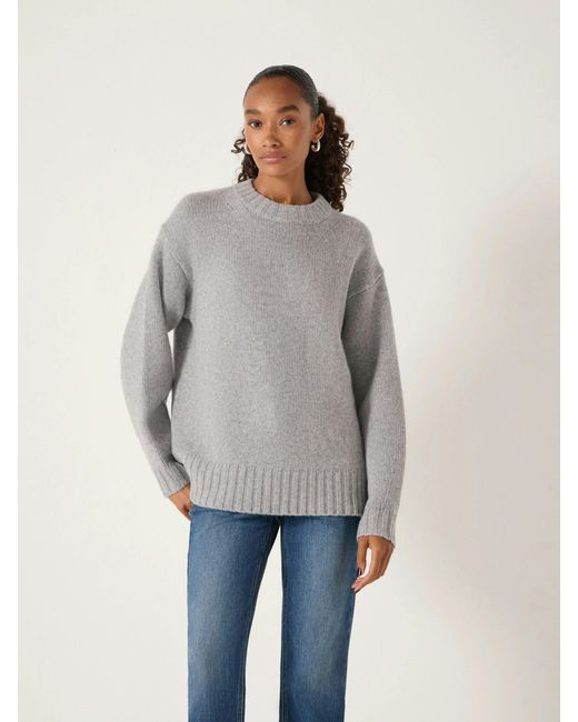 Hush Gray Cora Longline Chunky Cashmere Jumper