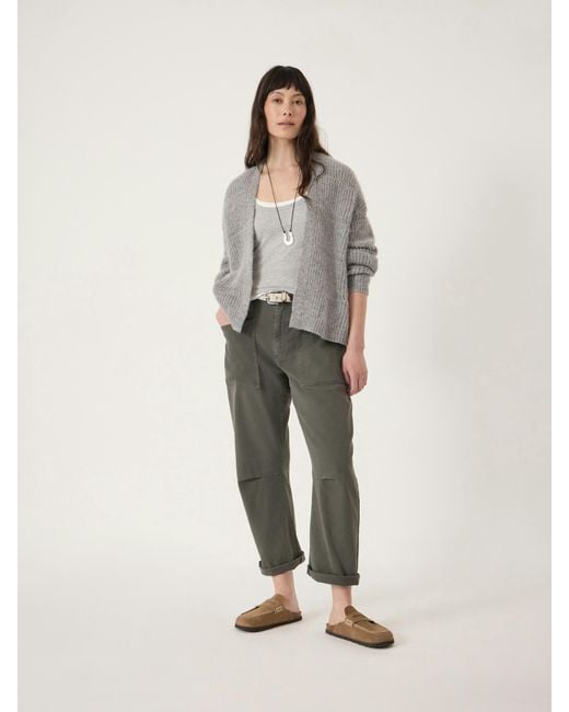 Hush Gray Allegra Pointelle Stitch Knitted Cardigan