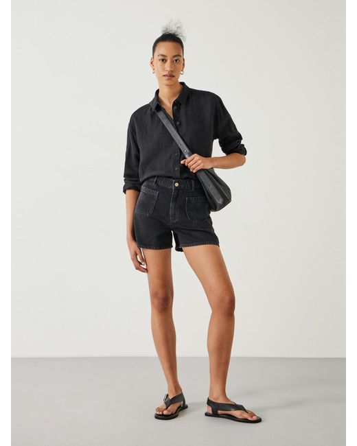 Hush Black Patch Pocket Denim Shorts