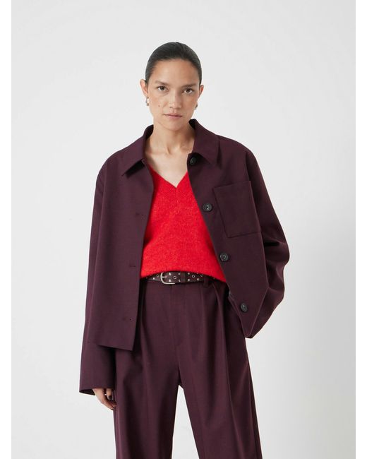 Hush Red Wool Blend Relaxed Jacket