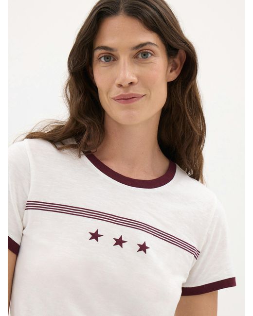 Hush Pink Star Ringer Slim T-Shirt