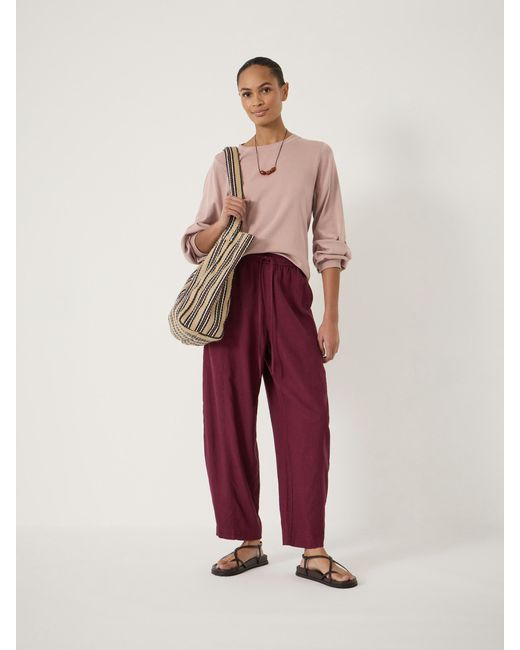 Hush Red Elodie Puff Detail Cuff Cotton Top