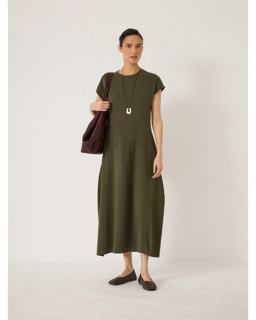 Hush Natural Cap Sleeve Barrel Jersey Midi Dress