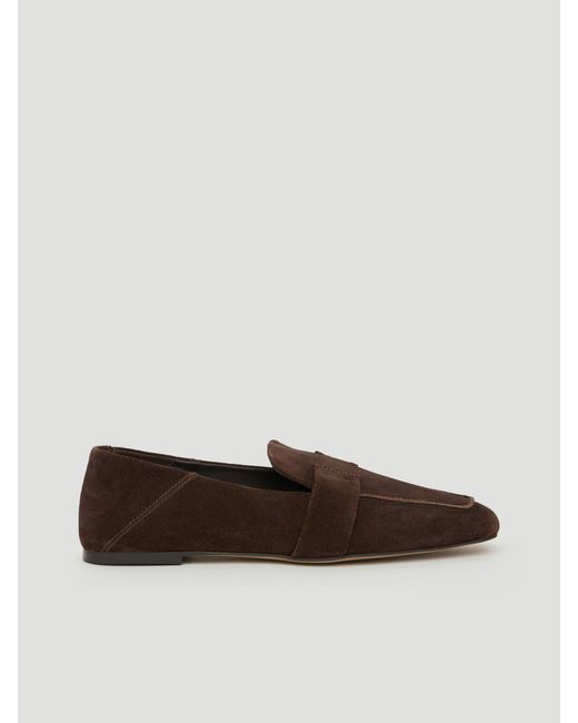 Hush Blue Sora Square-Toe Suede Loafers