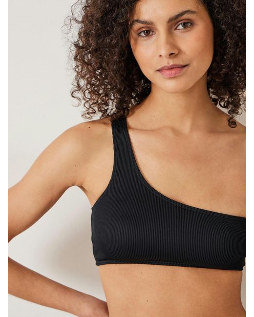 Hush Blue Olivia One Shoulder Rib Bikini Top