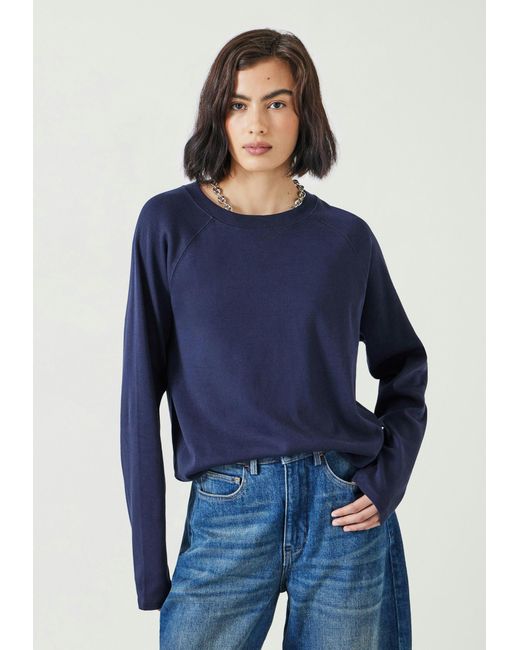 Hush Blue Matilda Cotton Raglan Top